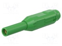 Socket; 1,5mm banana; green; soldered,crimped; insulated; Medical