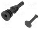 Fastener for fans and protections; plastic; Colour: black; 4.5mm