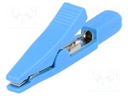 Crocodile clip; 5A; 70VDC; blue; Overall len: 42mm; Contacts: brass