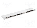 Patch panel; white; Number of ports: 24; Cat: 6; RJ45 socket x24