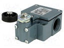 Limit switch; lever R 40mm, plastic roller Ø20mm; NO + NC; 10A