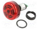 24VDC; buzzer,continuous light; red; IP65; 80dB(d=1m); -20÷50°C