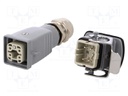 Connector: HDC; male + female; plug + socket; HA; PIN: 5; 4+PE; M20