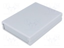 Enclosure: with panel; X: 94mm; Y: 129mm; Z: 25mm; polystyrene; grey