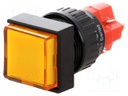 Switch: push-button; Pos: 2; SPDT; 3A/250VAC; 2A/24VDC; orange; IP40