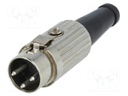 Plug; DIN; male; PIN: 3; Layout: 180°; straight; for cable; soldering