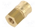 Quick connection coupling EURO; Mat: brass; Int.thread: 1/4"