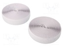 Tape: hook and loop; W: 25mm; L: 5m; Thk: 3mm; rubber; white; -10÷60°C
