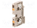 Splice terminal: rail; 10mm2; ways: 1; terminals: 2; beige; wemid