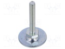Foot of pin; Base dia: 40mm; M8; steel; Plunger length: 50mm