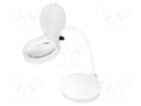 Desk magnifier; with backlight; 8dpt,32dpt; Ø100mm; 2.5W; 6800K