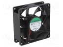 Fan: DC; axial; 24VDC; 80x80x25mm; 56.06m3/h; 28dBA; ball bearing