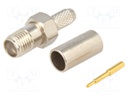 Plug; SMA; male,reverse; straight; 50Ω; RG58; crimped; for cable