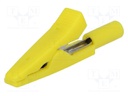 Crocodile clip; 10A; 60VDC; yellow; Overall len: 41.5mm