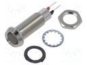 Indicator: LED; recessed; 5÷6VDC; Cutout: Ø8.1mm; IP67; brass