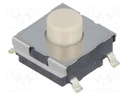 Microswitch TACT; SPST-NO; Pos: 2; 0.05A/24VDC; SMT; none; 1.47N