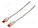 Patch cord; S/FTP; 6; stranded; Cu; LSZH; transparent; 5m; 28AWG
