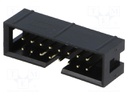 Socket; IDC; male; PIN: 16; straight; THT; gold-plated; 2.54mm
