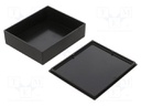 Enclosure: designed for potting; X: 70mm; Y: 83.6mm; Z: 23.2mm; ABS