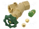 Slant valve; 16bar; brass CW617N; Thread: G 3/4" internal; 1603