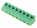 PCB terminal block; angled 90°; 5.08mm; ways: 8; on PCBs; terminal