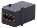 Coupler; socket; female x2; HDMI socket x2; Keystone; gold-plated