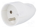 Connector: AC supply; socket; Layout: 2P+PE; white; 250VAC; 16A