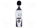 Meter: sound level; LCD 3,5 digit; Sound level meas: 30÷130dB