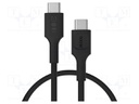 Cable; USB C plug,both sides; 0.3m; black; PVC; 480bps; 100W