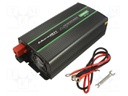 Converter: automotive DC/AC; 1kW; Uout: 230VAC; 24VDC; Ppeak: 2kW