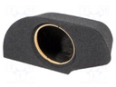Car loudspeaker enclosure; MDF; black melange; textil; 200mm