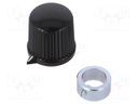 Knob; with pointer; thermoplastic; Shaft d: 6mm; Ø20.7x19.7mm