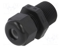 Cable gland; NPT3/8"; IP68; Mat: polyamide; black; UL94V-0