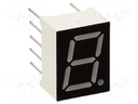 Display: LED; 7-segment; 10mm; 0.39"; No.char: 1; red; 30mcd; cathode
