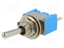 Switch: toggle; Pos: 3; SP3T; ON-OFF-ON; 3A/250VAC; Leads: for PCB
