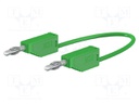 Test lead; PVC; 0.5m; green; 19A; 60VDC; Cond.cross sec: 1mm2; 30VAC