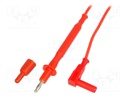 Test lead; silicone; 1m; red; 20A; 1kV; Cond.cross sec: 1mm2