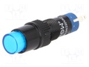 Switch: push-button; Pos: 2; SPDT; 0.5A/250VAC; 1A/24VDC; blue; none