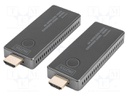 HDMI extender; HDCP 1.4,HDCP 2.2,HDMI 1.4,HDMI 2.0; black; ABS
