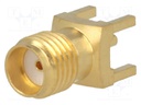Socket; SMA; female; straight; 50Ω; THT; on PCBs; teflon
