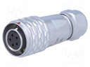 Plug; female; SF12; PIN: 5; IP67; 4÷6.5mm; 5A; soldering; for cable