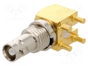 Socket; Micro BNC; female; angled 90°; 75Ω; THT; gold-plated