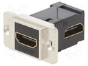 Coupler; HDMI socket,both sides; DUALSLIM; gold-plated; 29mm