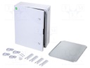 Enclosure: wall mounting; X: 400mm; Y: 500mm; Z: 175mm; ABS; grey