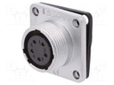 Socket; female; WS; PIN: 5; flange (4 holes),for panel mounting