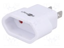 Adapter; Out: EU; Colour: white; Input: JAPAN,USA