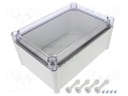 Enclosure: multipurpose; X: 188mm; Y: 278mm; Z: 130mm; SOLID; grey