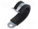 Fixing clamp; ØBundle : 22mm; W: 15mm; steel; Cover material: EPDM