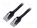 Patch cord; U/UTP; 6; stranded; Cu; PVC; black; Len: 2m; 32AWG