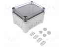 Enclosure: junction box; X: 151mm; Y: 191mm; Z: 126mm; polycarbonate